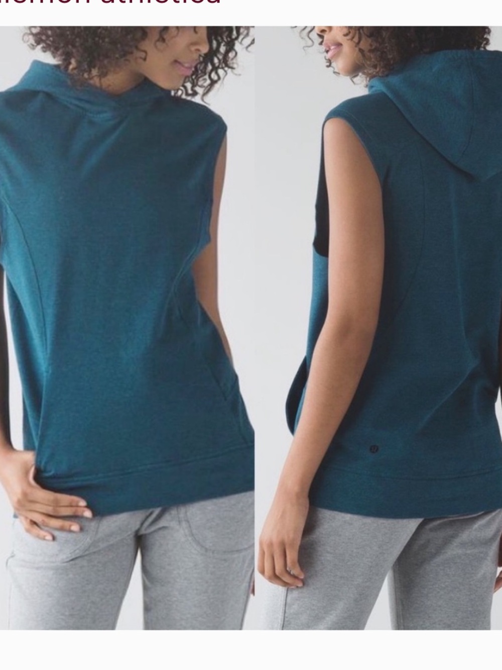 Lululemon Teal Sleeveless Hooded Top